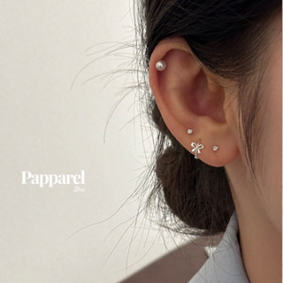 Baby bow ต่างหูโบว์สุดมินิมอล ต่างหูเงินแท้ 100% s999 ทั้งชิ…