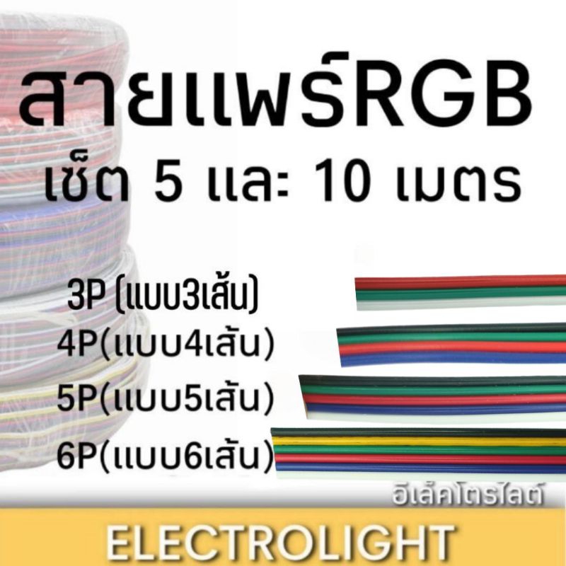 สายแพร์RGB สายไฟRGB สายไฟRGB เซ็ต 5เมตรและ10เมตร ขนาด 22awg