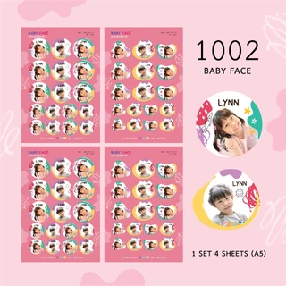สติ๊กเกอร์ชื่อ กันน้ำ ลาย BABY FACE ( Name Sticker 4 sheet / set )