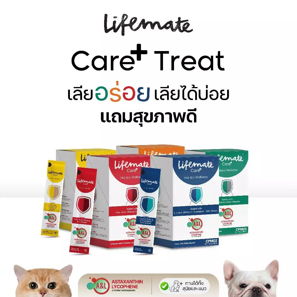 Lifemate Care+ Cat Treat แบบ 1 กล่อง 30 ซอง