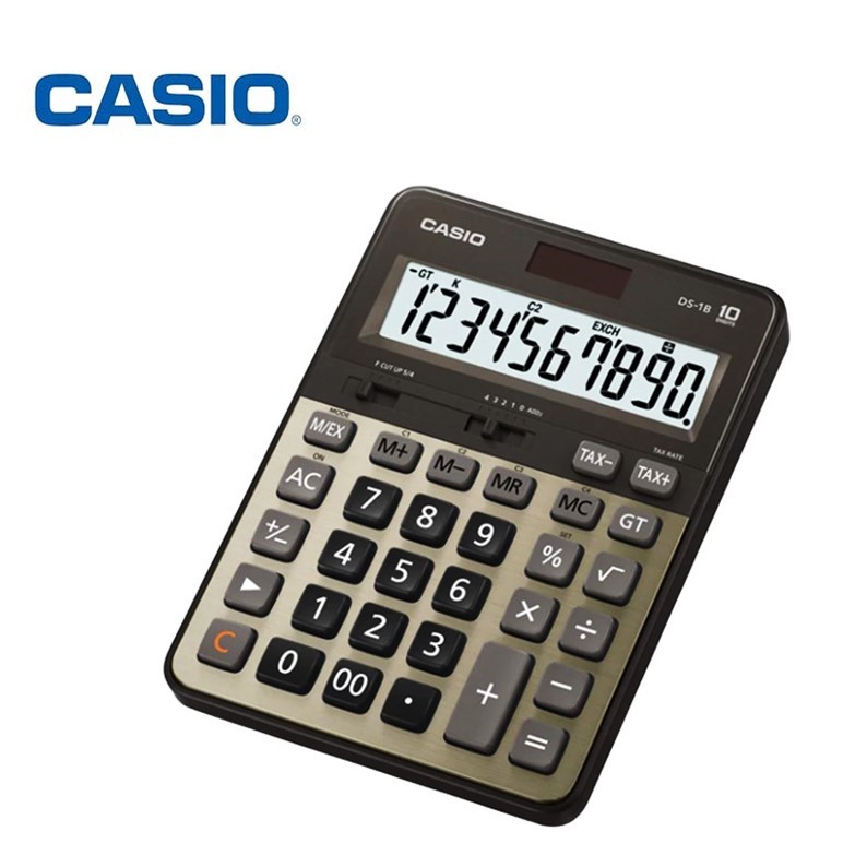 เครื่องคิดเลข CASIO DS-1B-GD 10หลัก สีทอง (ของแท้ รับประกัน 2 ปี)