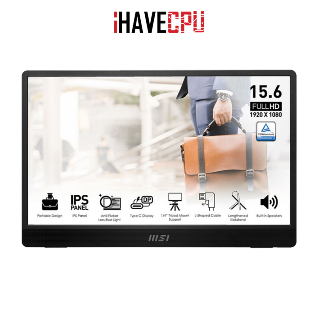 iHAVECPU PORTABLE MONITOR (จอมอนิเตอร์พกพา) MSI PRO MP161 E2U - 15.6 FHD IPS 60Hz SPEAKERS