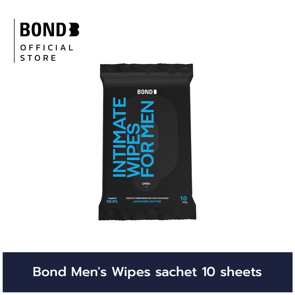 Bond Men’s Intimate Wipes 1 ห่อ บรรจุ 10 แผ่น