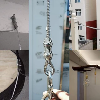 เชือกลวดคู่ จับคลิปยึดสายคาลิปเปอร์ ตัวยึดสลิง ขนาด M3-M5 Simplex Clamps มีความต้านทานสนิม ที่เหนือกว่า
