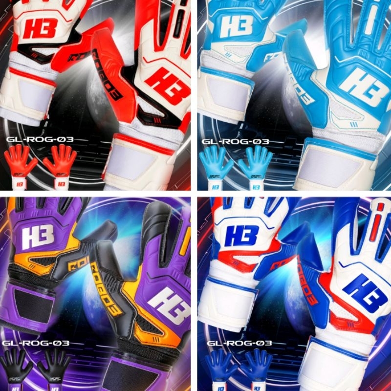 (H3ลิขสิทธิ์ )ไซส์ 5-11 ถุงมือโกล์ เด็ก-ผู้ใหญ่/ถุงมือผู้รักษาประตู ROBO GEN 3 เซฟนิ้ว ป้องกันนิ้ว