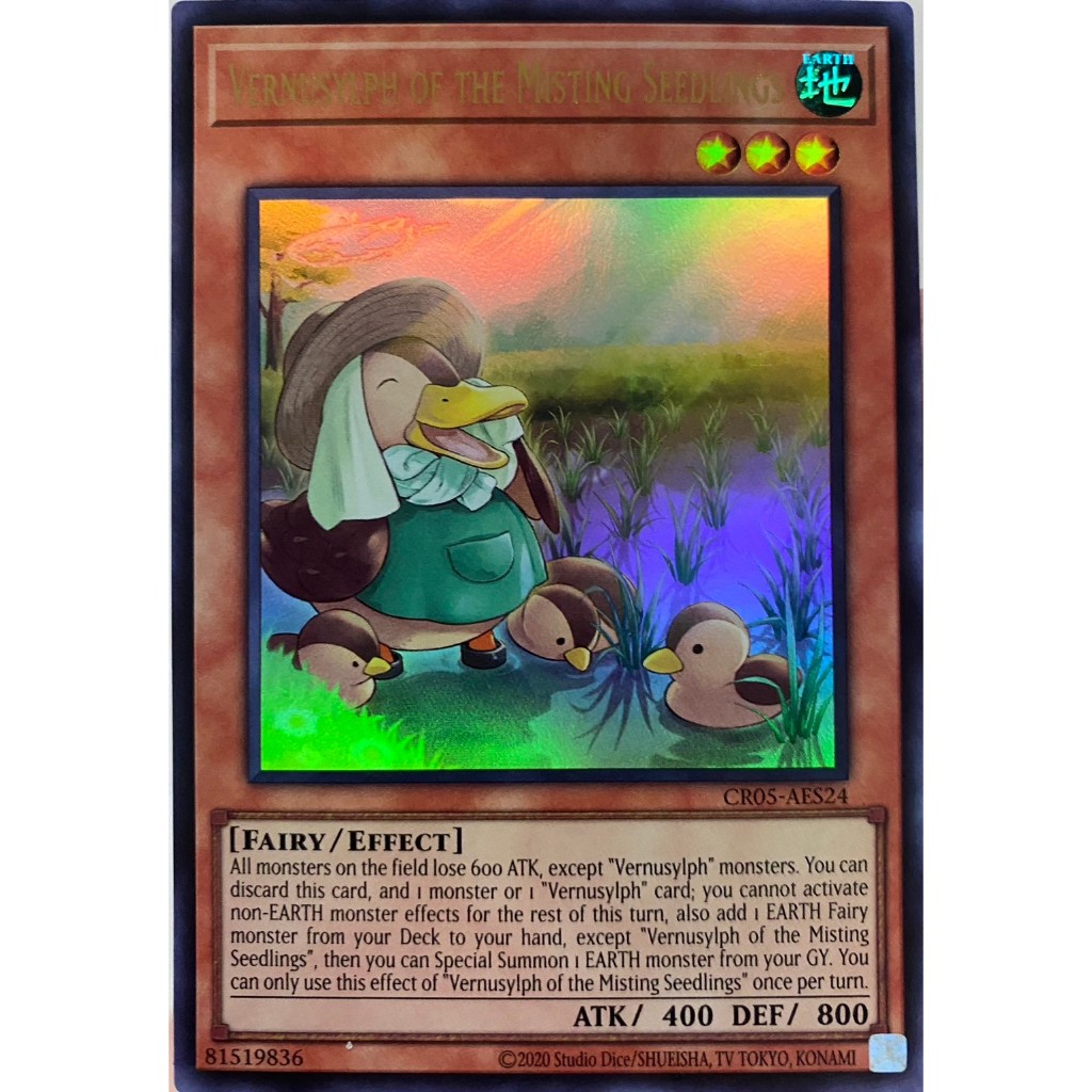 Yugioh Asia-Eng [CR05-AES24] Vernusylph of the Misting Seedlings (Ultra Rare) การ์ดยูกิแท้ถูกลิขสิทธ