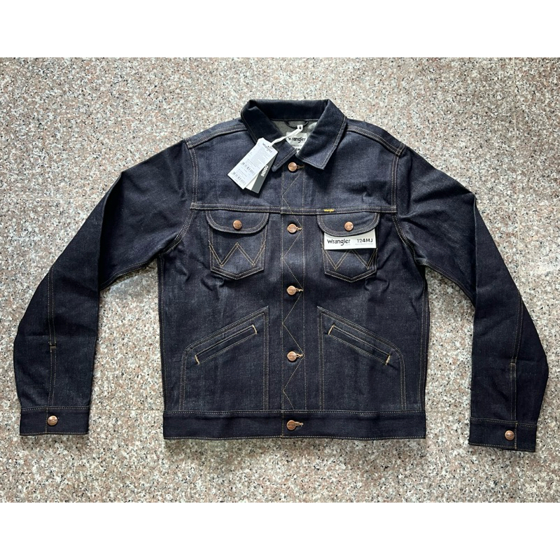 (M อก 42)Wrangler ICONS แจ็คเก็ตชายริมแดง 15 Oz. ผ้าดิบ เฟดได้ Cotton 100%  #ของแท้จากช็อป