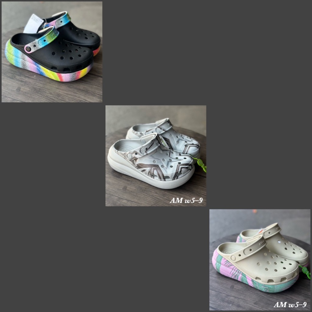 รองเท้าแตะ Cro*s Crushed Clog 2024 ใส่สบายสำหรับผู้หญิง วัสดุผลิตจากยางแท้ 100% ขายดีที่สุด Sz W5--W