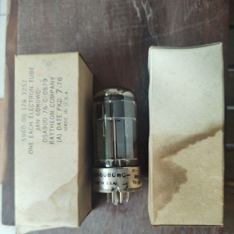 Raytheon JAN 6080WB / 6AS7​ หลอดสูญญากาศ.NOS/NIB  ผลิตอเมริกา Vacuum Tubeม.มีการรับประกัน