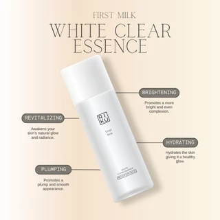 RIKU First Milk White Clear Essence น้ำตบผิวใส ลดเลือนริ้วรอย กระชับรูขุมขน ปรับผิวให้เรียบเนียน