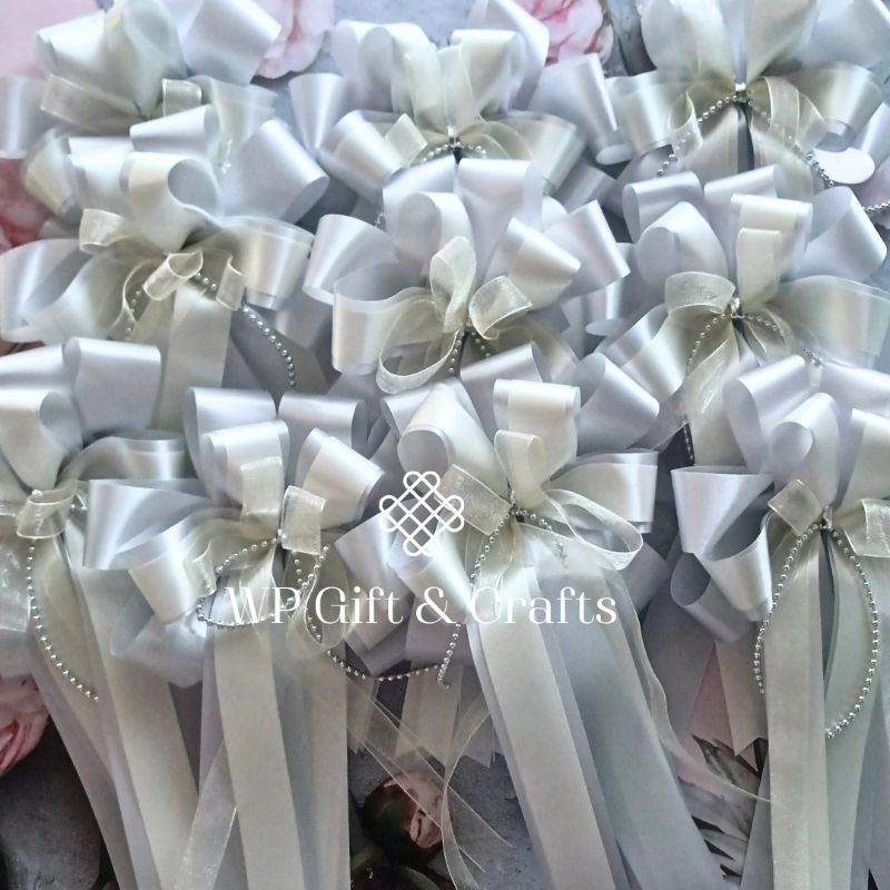 โบว์ ขนาด 5*9 และ6x11นิ้ว ผลิตตามออเดอร์  (โบว์ติดของขวัญ , โบว์ติดสังฆทาน , โบว์ติดกระเช้า , โบว์ติดตะกร้า - รูปที่ 6