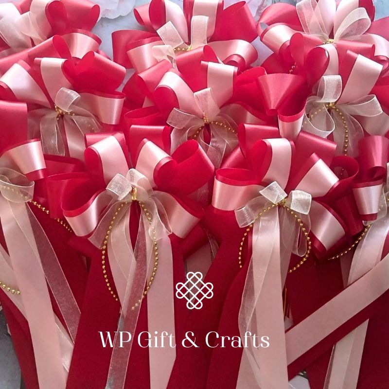 โบว์ ขนาด 5*9 และ6x11นิ้ว ผลิตตามออเดอร์  (โบว์ติดของขวัญ , โบว์ติดสังฆทาน , โบว์ติดกระเช้า , โบว์ติดตะกร้า - รูปที่ 3