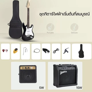 กีตาร์ไฟฟ้า S-S-Sปิ๊กอัป เสียงทรงพลังแฝงความนุ่มลึก จับคู่แอมป์5W/15Wได้ พร้อมด้วยประแจหกเหลี่ยมกีต