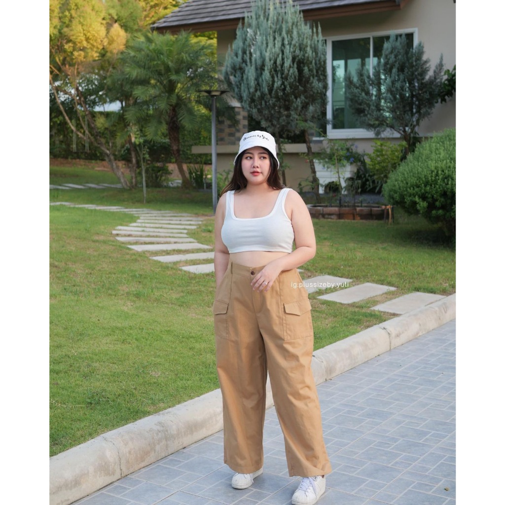 เสื้อกล้ามครอปผ้าร่องยืด เสื้อกล้ามสาวอวบ | plussizeby.yuti