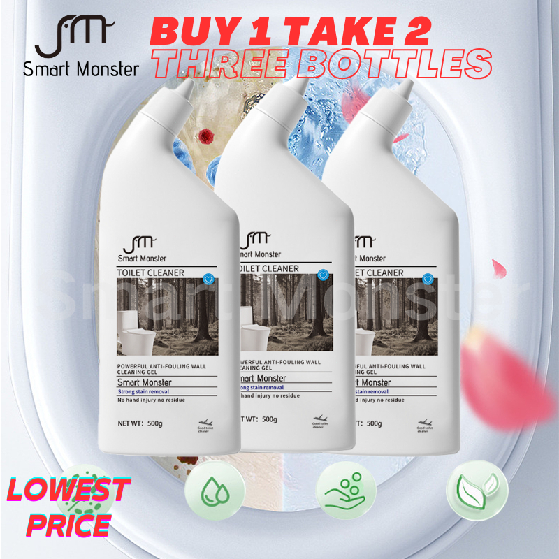 Smart monster น้ำยาล้างห้องน้ำ 500ml ขจัดคราบอันทรงพลัง กลิ่นห้องน้ำสดชื่น น้ำยาทำความสะอาดอเนกประสงค์（buy 1 take 2）