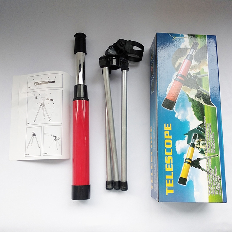 กล้องโทรทรรศน์ดาราศาสตร์กล้องส่องทางไกลระดับเริ่มต้น DIY HD กล้องโทรทรรศน์สําหรับเด็กของเล่นปริศนากลางแจ้ง