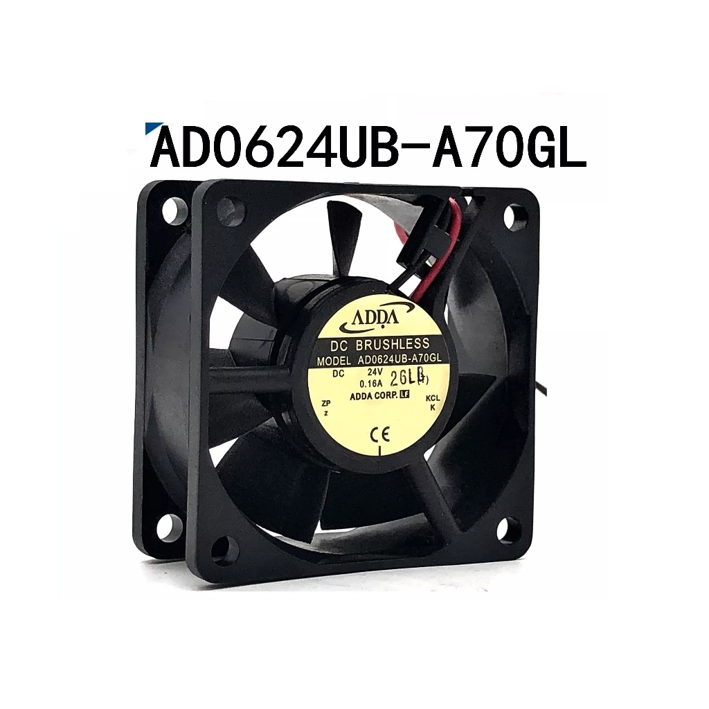ADDA พัดลมระบายความร้อน AD0624UB-A70GL DC 24 V ขนาด 60*60*25 mm  2สาย