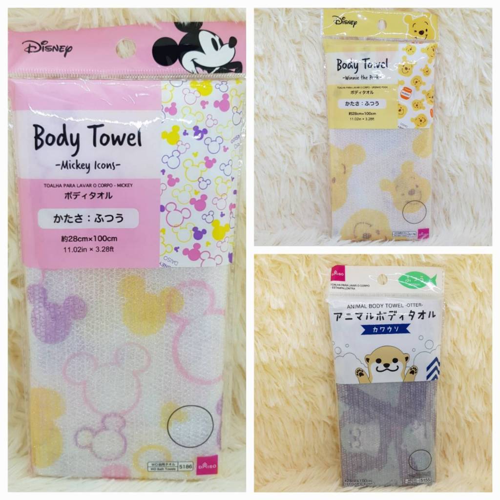 ผ้าถูตัว ผ้าขัดตัว (Body Towel) ขนาด 28x100 ซม. ลายการ์ตูนลิขสิทธิ์จากประเทศญี่ปุ่น