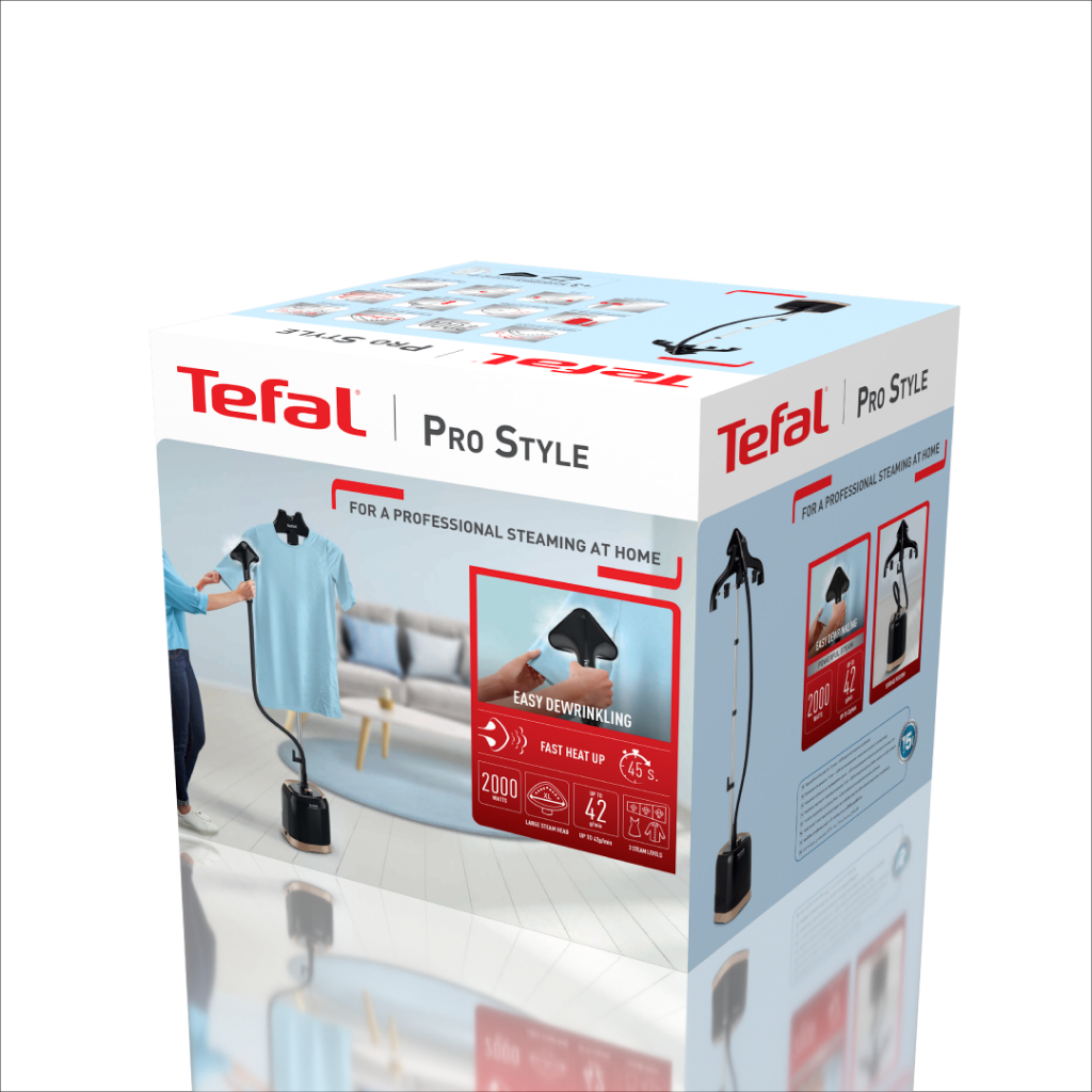 Tefal เครื่องพ่นไอน้ำรีดผ้า Upright Steamer รุ่น IT3470T0 Pro Style กำลังไฟ 2000W รับประกัน 2 ปี