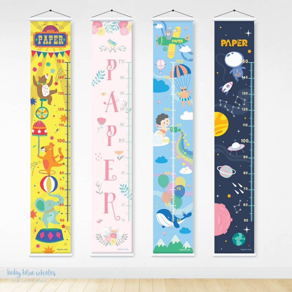 Baby Blue Whales ที่วัดส่วนสูง ใส่ชื่อได้ / Personalized Height Chart [Pre-Order รอสินค้า 7-14 วัน]
