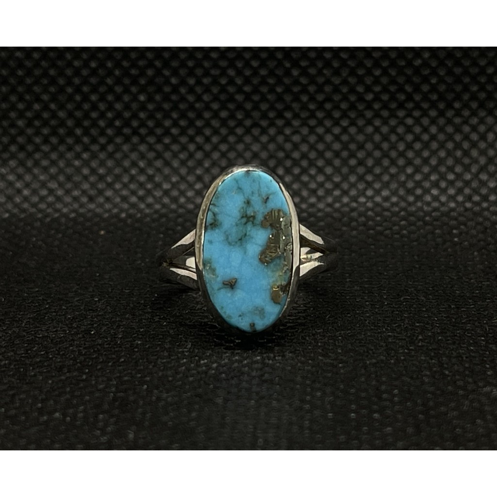 natural persian turquoise silver ring for men