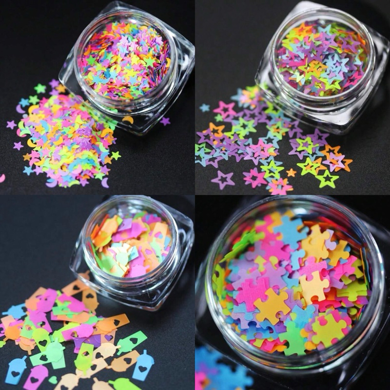 AC.726 ร้านไทย แพ็คกระปุก 3 กรัม พร้อมส่ง กากเพชรแต่งเล็บสีสันสดใส มีให้เลือก 4 แบบ
