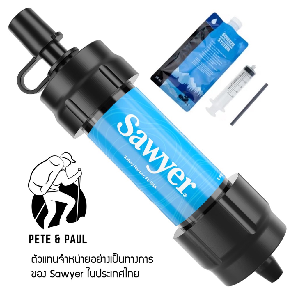 เครื่องกรองน้ำพกพา Sawyer Mini Filter ไส้กรองทำความสะอาดได้ ใช้ได้นาน น้ำหนักเบา