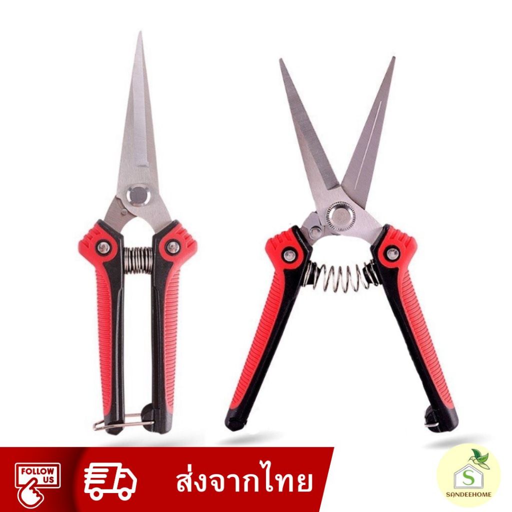 พร้อมส่ง กรรไกรตัดกิ่ง คีมตัดกิ่งไม้ กรรไกรตัดแต่งกิ่ง ตกแต่งกิ่ง ปลายแหลม กรรไกรสีแดง