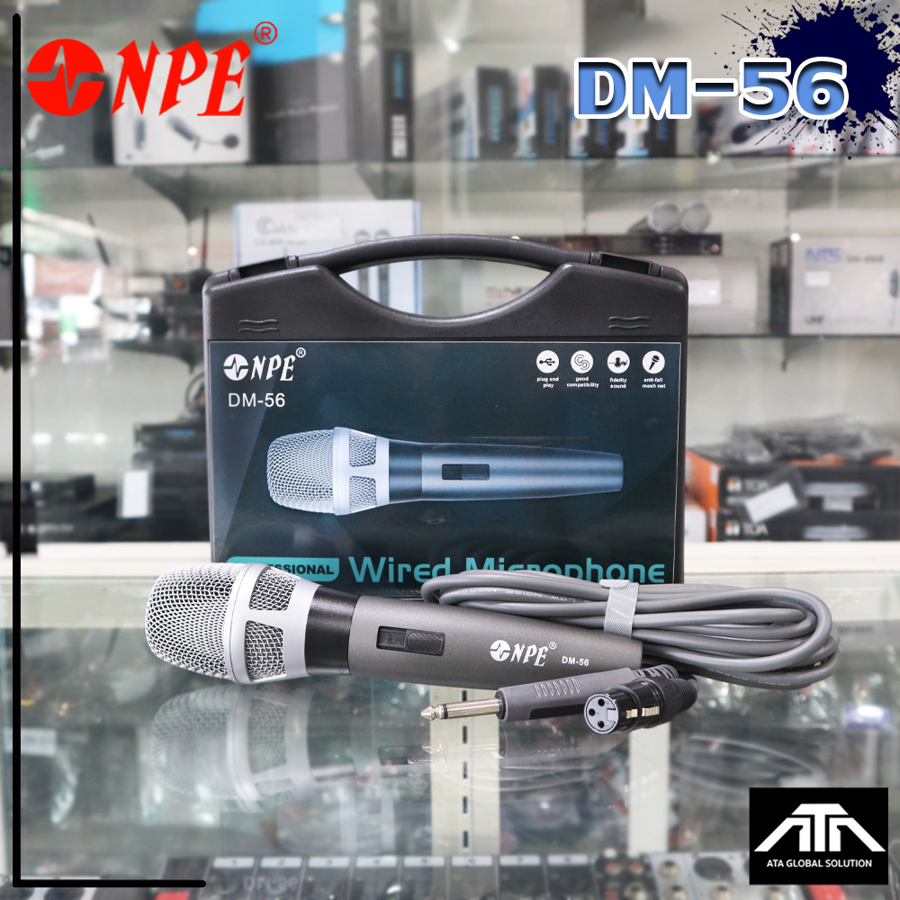 ไมค์ NPE DM-56 DM56 ไมโครโฟน NPE DM-56 พร้อมสายไมค์ ความยาว 5 เมตร ในกล่อง Dynamic Microphone