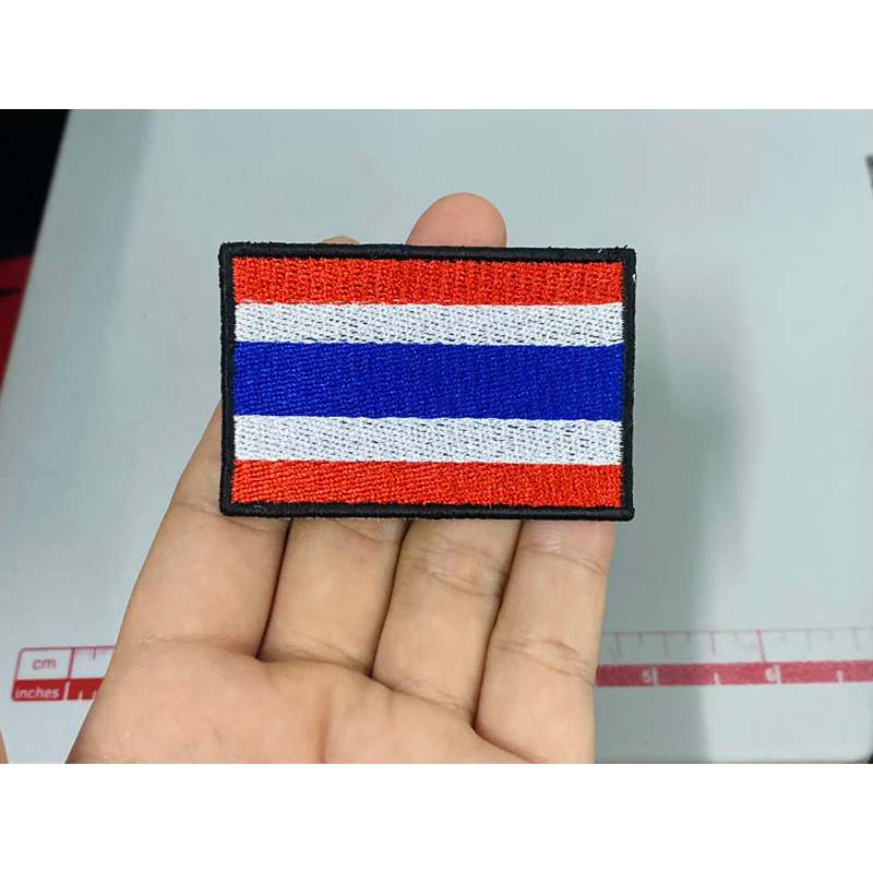 ธงชาติ งานปัก สีดำ-เขียว #อาร์มธง ขนาด4x6cm - รูปที่ 2