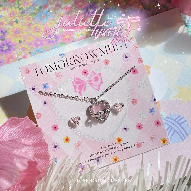 💖🎀✨ Juliette heart set Necklace and earring✨🎀💖