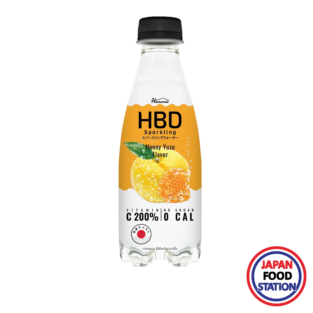 【300 ลด 20฿】HBD SPARKLING WATER NO SUGAR HONEY YUZU 330ML(18413) เครื่องดื่มอัดแก๊สไม่มีน้ำตาล กลิ่นฮันนี่ 12 ขวด
