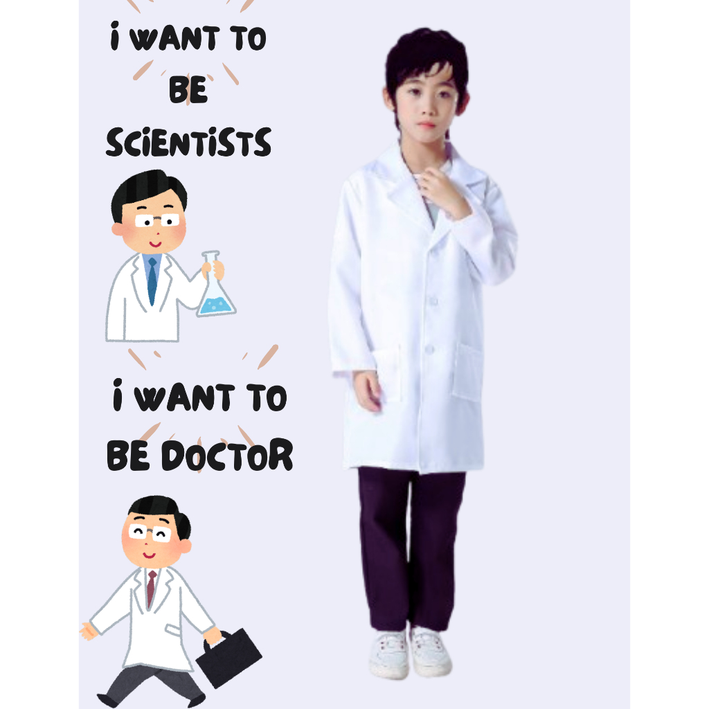 (jyd) ชุดอาชีพเด็ก ชุดนักวิทยาศาสตร์ ชุดกาวน์ ชุดกาวน์นักวิทย์ Scientist