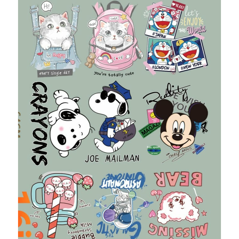 18*สติกเกอร์การ์ตูน โลโก้รีดติดเสื้อ ตัวรีดติดเสื้อ สติกเกอร์ติดเสื้อ