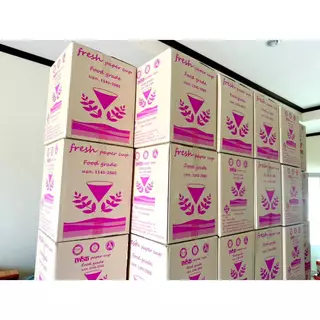 ถ้วยกรวยกระดาษน้ำดื่ม กรวยกระดาษ 1 ลัง ( 4,500ใบ ) เปิดบิล vat ได้ กรวยมาตรฐาน มอก.FRESH 4OZ.