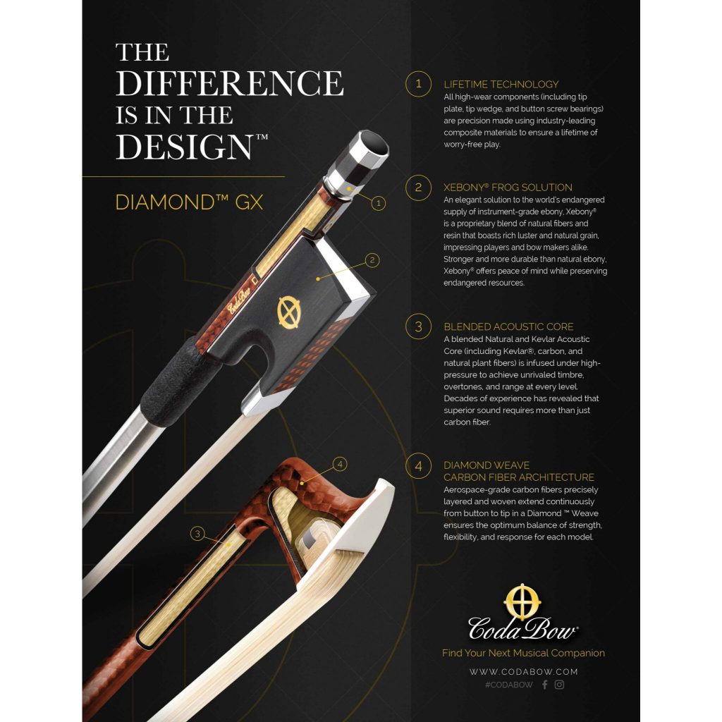 คันชักไวโอลิน Coda Bow Diamond GX Carbon Fiber I Bravo Music Thailand