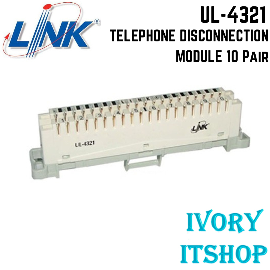 LINK UL-4321 เทอร์มินอลโทรศัพท์ TELEPHONE DISCONNECTION MODULE 10 Pair (TOT Spec / OES 002 001 02)