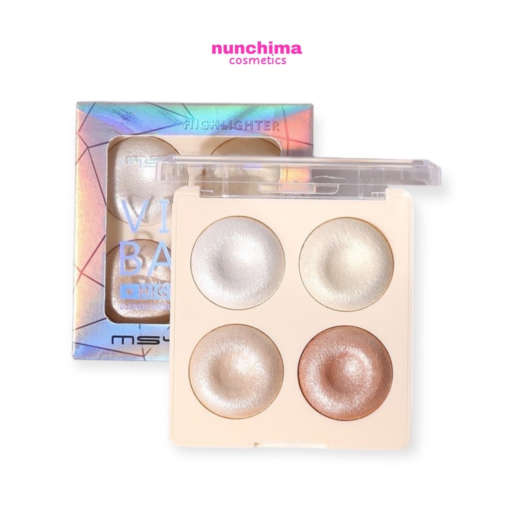 YH632C MSYAHO VIVID BAKED HIGHLIGHTER ไฮไลท์ 4 สี ชิมเมอร์ละเอียด ประกายมุก