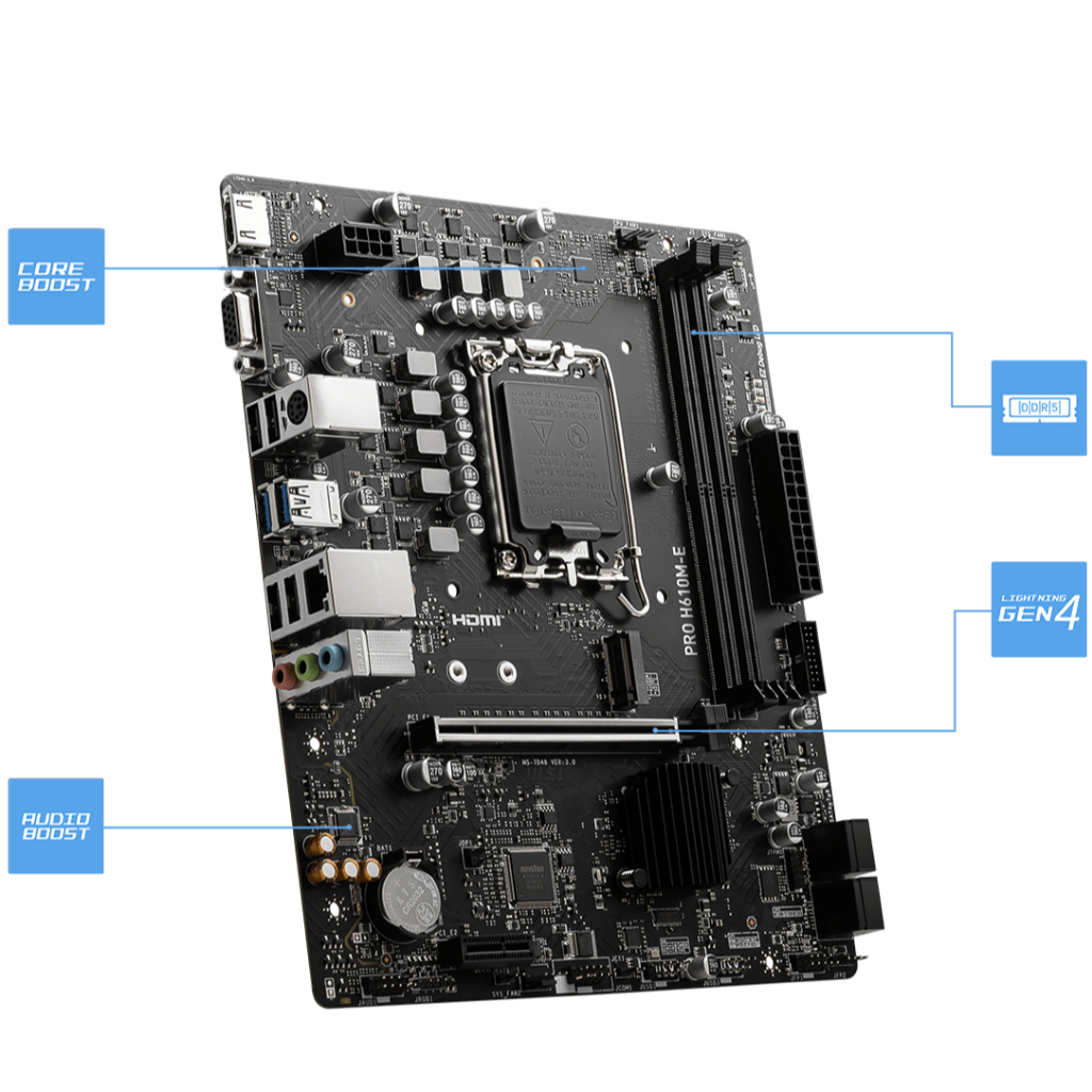 (เมนบอร์ด) MAINBOARD (1700) MSI PRO H610M-E DDR5 M.2 Dual ราคา ถูกที่สุด ดีลบีเคเค แกลเลอรีภาพที่ 4