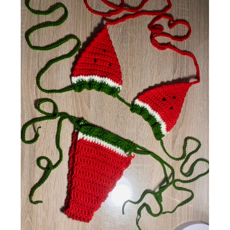 Bikini Crochet Sustom บิกินี่ชุดว่ายน้ำไหมพรมจิ๋วๆ งานสั่งถัก