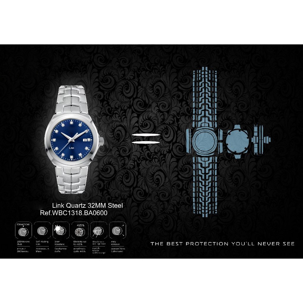 ฟิล์มกันรอยนาฬิกา Watch Protection Film สำหรับ แบรนด์ Tag Heuer Link Quartz 32MM Steel Ref.WBC1318.B