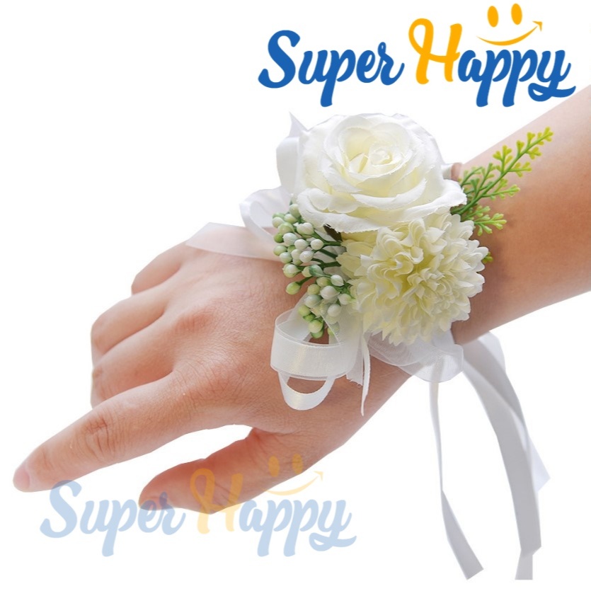 ริบบิ้นดอกไม้ผูกข้อมือเพื่อนเจ้าสาว หลากหลายสีสัน ราคา ถูกที่สุด ดีลบีเคเค