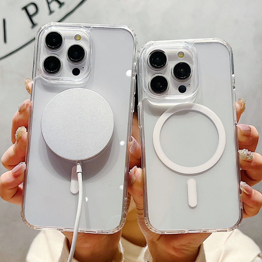 เคสแม่เหล็กแบบใส Magnetic holder สำหรับ 16 16PLUS 16PRO 16PROMAX เคสแม่เหล็กสายชาร์จ.