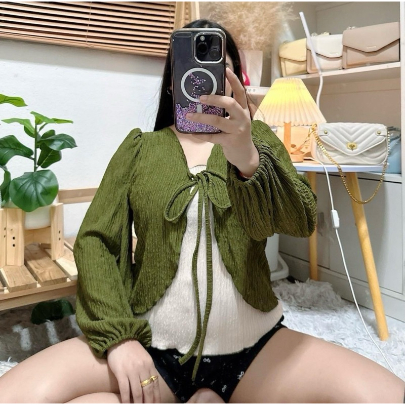 04 เสื้อสาวอวบ แขนบอลลูน แต่งทูโทนสีพื้น อก 34-44