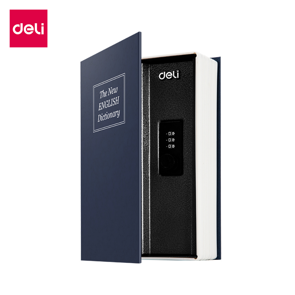 Deli เซฟสมุด เซฟหนังสือ สมุดเซฟ สำหรับเก็บเงิน ซ่อนสิ่งมีค่า แนบเนียน ล็อครหัส ปลอดภัย ไร้กังวล Book Safe