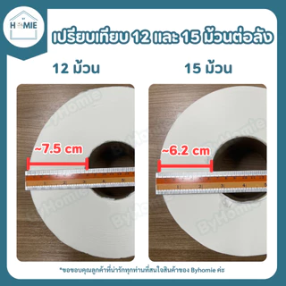 กระดาษชำระม้วนใหญ่ "ไม่มีลาย" (15 ม้วน/ลัง) ทิชชู่ยกลัง เป็นงานไม่ผ่าน QC