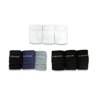 ELLE HOMME | แพ็ค 3 ชิ้น กางเกงในชายรุ่นแพ็คสุดคุ้ม เนื้อผ้า Cotton 100% มีให้เลือก 2 สี ดำล้วน ขาวล้วน| KUB9999R4