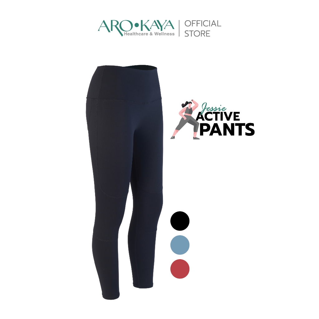 Arokaya Sports Pants กางเกงออกกำลังกายขายาวเดินเส้น กางเกงกีฬา ยืดหยุ่นสูง รุ่น Jessie - AU5003