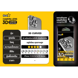 iStar ฟิล์มกระจก กันรอย เลนส์กล้อง 3D for iPhone 15 pro max 15plus 14promax 14 13promax 13 ไอโฟน