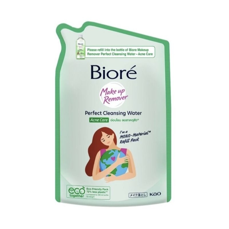 Biore บิโอเร เมคอัพ รีมูฟเวอร์ เพอร์เฟค คลีนซิ่ง วอ เตอร์ แอคเน่ แคร์ 330 มล. (ถุงเติม)